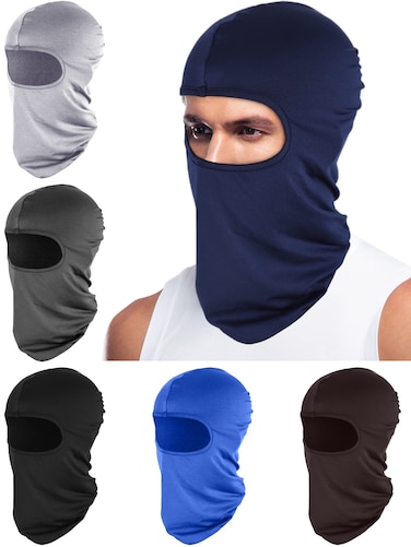 6 Pcs Ski Mask Full Face Cover Balaclava Summer Face Covering Ice Silk UV Protection for Men Outdoor Cycling Running Hood(Artsy Color)