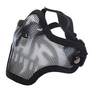 FQTANJU Half Mask Tactical Crusader 2G Airsoft Strike Steel (Black Skull)