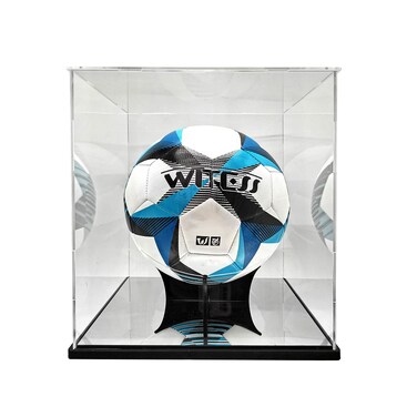 Soccer Ball Display Case Full Size,Acrylic Display Case for Soccer Ball Collectibles,Clear Storage for Soccer Ball Volleyball Collectible Sports Memorabilia Case (10x10x10.2inch)