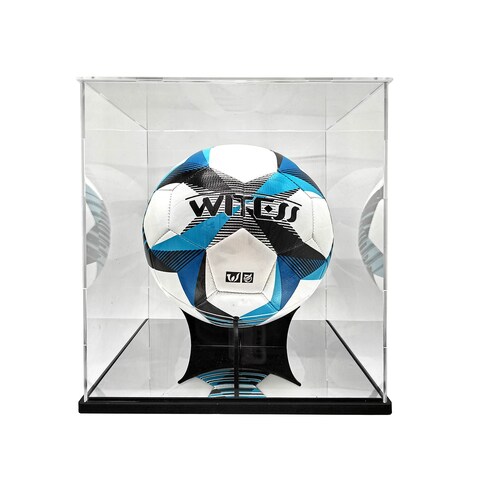 Soccer Ball Display Case Full Size,Acrylic Display Case for Soccer Ball Collectibles,Clear Storage for Soccer Ball Volleyball Collectible Sports Memorabilia Case (10x10x10.2inch)