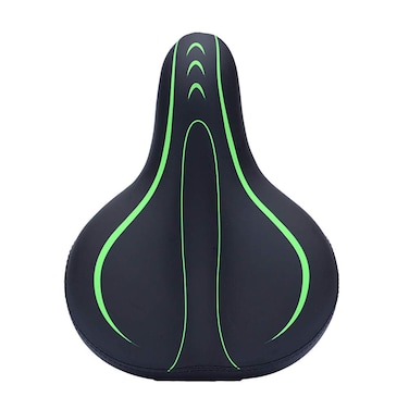 LIOOBO Bicycle Saddle Shock Absorption Comfortable Bicycle Seat for Man Woman Male (Black Green)