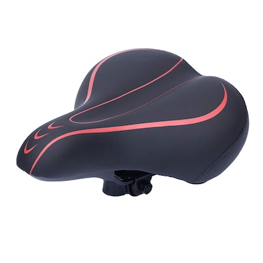 LIOOBO Bicycle Saddle Shock Absorption Comfortable Bicycle Seat for Man Woman Male (Black Red)
