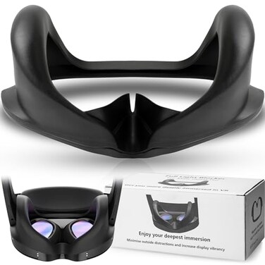 for Quest Pro Full Light Blocker,Silicone Facial Interface Magnetically attaches for VR Quest Pro Accessories