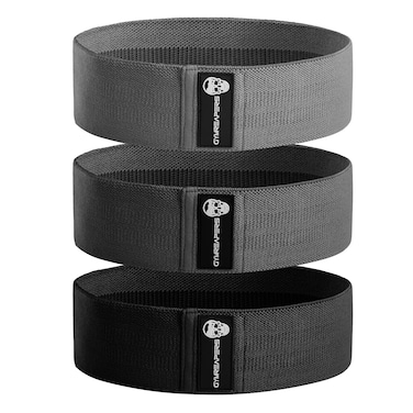 Hip Bands for Booty Workouts   Non Slip Fabric Band Set with 3 Levels - Resistance Bands for Legs &amp; Hip - for Men &amp; Women (Black)