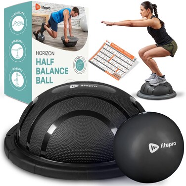 LifePro Half Balance Ball Trainer - Stability Ball for Exercise, Full-Body Workouts, Home Gym, and Physical Therapy - Non-Slip Equipment for Balance Training
