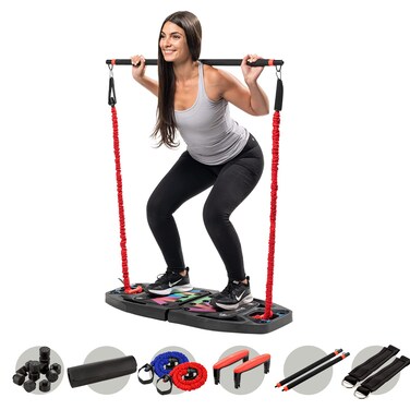 Lifepro Portable Home Gym with Push Up Training Board for Full Body Workouts Push Up Rack Board with 4 Resistance Bands - Home Workout kit Platform for Home Workouts