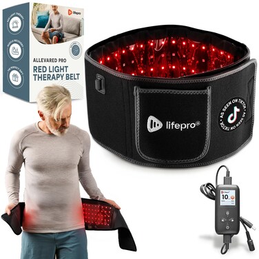 Lifepro Red Light Therapy Belt - Near Infrared Light Therapy &amp; Red Light Therapy for Muscle Pain, Inflammation, Elbow Joint &amp; Back Pain Relief - Infrared Therapy or Infrared Light Therapy