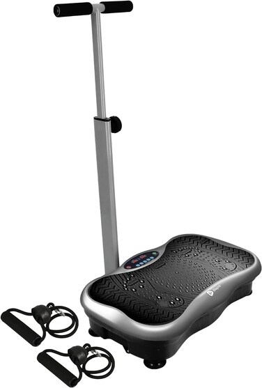 Lifepro Vibration Plate Exercise Machine with Waist-Level Handlebar and Magnetic Acupoints - Whole Body Vibration Platform for Beginners - Ideal for Balance Circulation Flexibility and Recovery