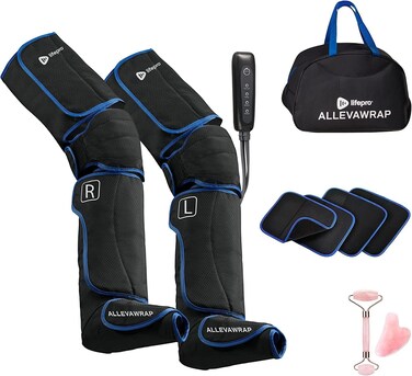 LifePro Leg Massager for Circulation and Pain Relief -Certified Leg Compression Massage Boots with Heat, Foot and Calf Massage, Recovery Machine with 5 Modes and 2 Extension Wraps