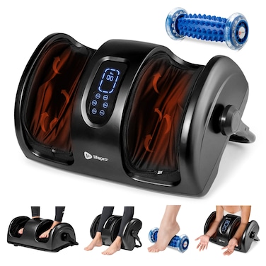 LifePro Shiatsu Foot Massager Machine Heat, Rollers for Plantar Fasciitis Pain Relief and Neuropathy - Calf and Home Rehab Therapy