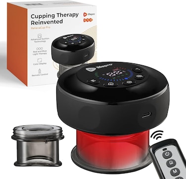 LifePro 4-in-1 Smart Red Light Therapy Cupping Massager Set - Truly Portable Rechargeable Electric Cupping Therapy Device for Targeted Muscle Relief and Skin Firming
