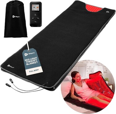 Lifepro Infrared Red Light Therapy for Body Blanket - Lessens Pain, and Enhances Recovery- Whole Body Care Mat with 3 Modes - Uses 660nm &amp; 850nm Wavelengths