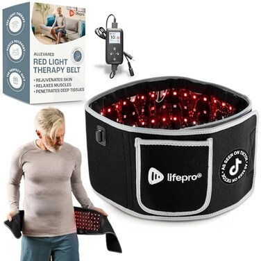 Lifepro Red Light Therapy Belt - 660nm &amp; 850nm Near Infrared &amp; Red Light Therapy for Body, Relaxing Muscle, Inflammation, Improve Circulation
