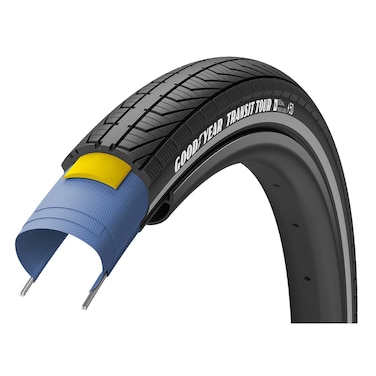 Goodyear Transit Tour Tire, 700x35C, Wire, Clincher, Dynamic:Silica4, S3: Shell, 60TPI, Black
