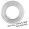 4LIFETIMELINES 25 ft 3/16 316L Marine Grade Stainless Steel Brake Line Replacement Tubing Coil and Fitting Kit, 16 Fittings Included, Inverted Flare, SAE Thread, 0.028 inch wall thickness