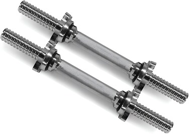 Yes4All Dumbbell Handles with Collars Standard for 1-inch Plates Weight Set (Chrome, Set of 2)