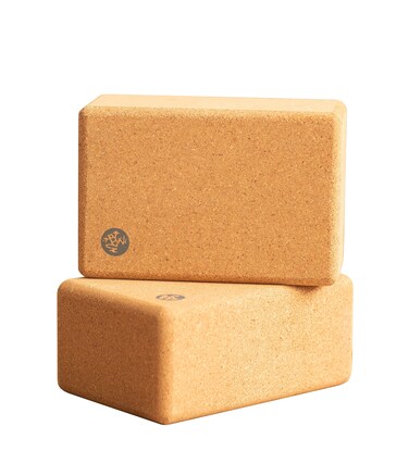 Manduka Yoga Cork Block - Yoga Prop and Accessory, Good for Travel, Comfortable Edges, Lightweight, Extra Firm Cork, 4" x 6" x 9" (10 x 15 x 22.5 cm) (Pack of 2)
