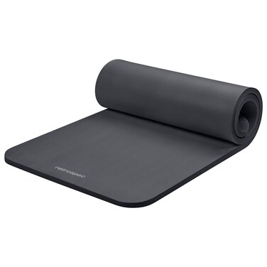 Retrospec Solana Yoga Mat 1" Thick w/Nylon Strap for Men &amp; Women - Non Slip Exercise Mat for Home Yoga, Pilates, Stretching, Floor &amp; Fitness Workouts - Graphite
