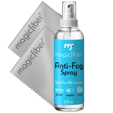 MagicFiber Anti Fog Cleaning Kit for Glasses, Swim Goggles, Snorkel Masks, Ski Goggles &amp; More Anti Fog Spray