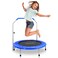 SereneLife 36" Mini Foldable Toddler Trampoline with Handle Bar, Rebounder Trampoline for Kids, Indoor/Garden Fitness &amp; Play, Exercise Fun, Supports 220 lbs, Deep Blue