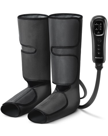 Nekteck Leg Massager with Air Compression for Circulation and Relaxation, Foot and Calf Massage Machine with Hand-held Controller, Adjustable Leg Wraps for Home and Office Use - FSA HSA Eligible