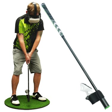 DriVR Elite VR Golf Club Handle Attachment - VR Golf Club Handle for Quest 2, 3/3s, and Pro - Adjustable Weighted VR Golf Simulator Grip (Elite Green)