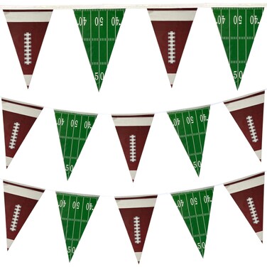 Bashout 100 feet Football Pennant Banner Flags, Multi Color, Football Parties Decoration, Tailgate Party Supplies, Game and Birthday