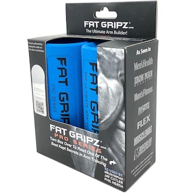 Fat Gripz - The Simple Proven Way to Get Big Biceps &amp; Forearms Fast - At Home Or In The Gym (Size: Fat Gripz Pro / 2.25 Inch Outer Diameter)