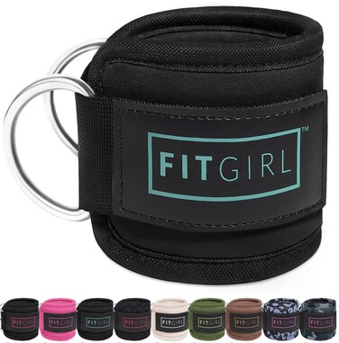 FITGIRL - Ankle Strap for Cable Machines and Resistance Bands, Work Out Cuff Attachment for Home &amp; Gym, Glute Workouts - Kickbacks, Leg Extensions, Hip Abductors, Women Only (Mint, Single)