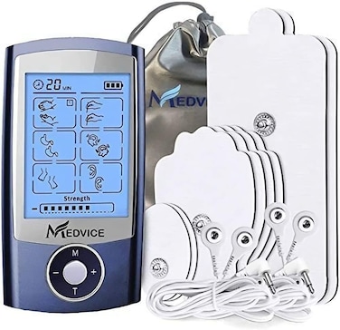 MEDVICE Rechargeable Tens Unit Muscle Stimulator, 2nd Gen 16 Modes &amp; 8 Upgraded Pads for Natural Pain Relief &amp; Management, FDA Cleared Electric Pulse Impulse Mini Massager Machine