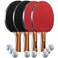 JP WinLook Ping Pong Paddle Set - Four Professional Table Tennis Paddles, Eight Balls, and A Case for Indoor &amp; Outdoor Play - Premium Ping Pong Racket Set for All Players