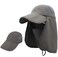 PanPacSight Fishing Hat with Face Cover Neck Solar Protection Cap UPF 50+ for Men and Women, Dark Gray