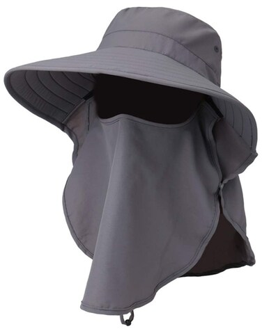 PanPacSight Sun Fishing Hat Face Neck Cover Ponytail Wide Brim UPF 50+ Water Resistant Adjustable Visor Cap