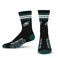 For Bare Feet NFL 4 Stripe Deuce Crew Sock, Philadelphia Eagles, Medium