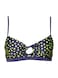 Roxy Outdoor Fitness White Wash Bikini Top - Women's Indigo Dot Print, S