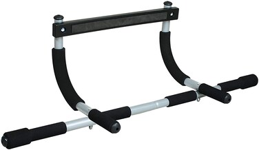 Iron Gym Pull Up Bars - Total Upper Body Workout Bar for Doorway, Adjustable Width Locking, No Screws Portable Door Frame Horizontal Chin-up Bar, Fitness Exercise &amp; Training Equipment for Home