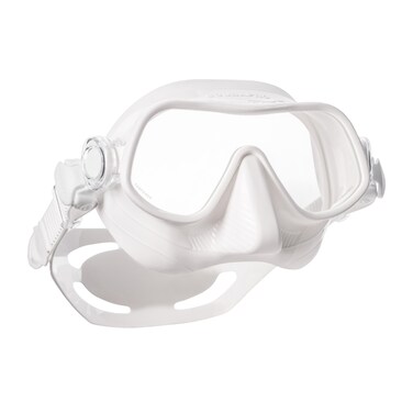 SCUBAPRO Steel Pro Scuba Diving Mask for Freediving, with Single Lens and Frameless, Low Volume Design, White
