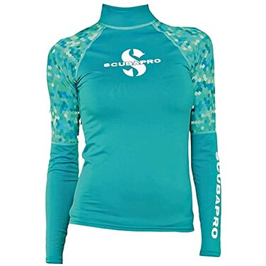 SCUBAPRO Women's Standard UPF 50 Rash Guard, Long Sleeve, Caribbean, XS