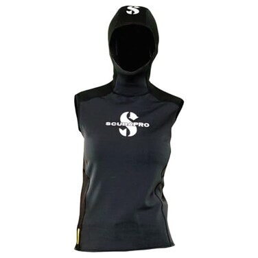 SCUBAPRO Women's 1mm Hybrid Hooded Diving Vest, X-Large, Black
