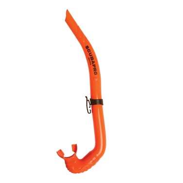 SCUBAPRO Apnea Snorkel for Freediving, Foldable J-Tube Design with Removable Upper Barrel, Orange