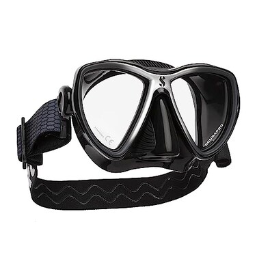 SCUBAPRO Synergy Mini Diving Mask with Comfort Strap (Yellow/Silver with Black Skirt)
