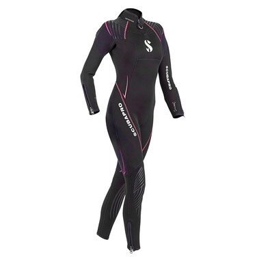 SCUBAPRO Definition Steamer Scuba Diving Wetsuit, 3mm Women Back Zip Neoprene, M Short, Black/Pink