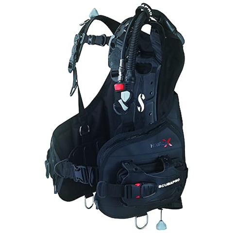 SCUBAPRO Hydros X Men&#39;s Scuba Diving BCD, Front-Adjustable with Balanced Power Inflator (BPI), Medium, Includes Black Color Kit