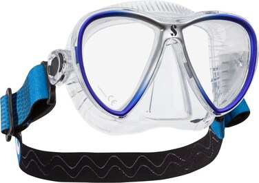 Scubapro Synergy Twin Mask with Comfort Strap - Blue/Silver - Clear Silicone
