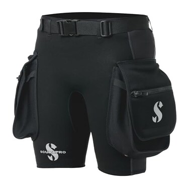 SCUBAPRO Hybrid Cargo Men's Scuba Diving Shorts, 1mm, X-Foam Neoprene, w/Large Pockets and Adjustable Belt, Large