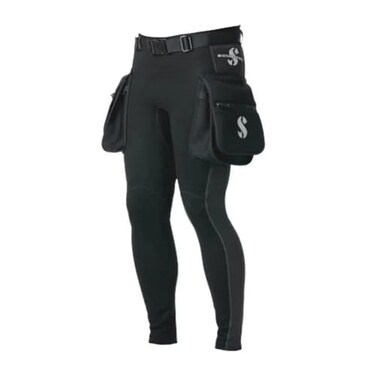 SCUBAPRO Hybrid Cargo Men's Scuba Diving Pants, 1mm, X-Foam Neoprene, w/Large Pockets and Adjustable Belt, X-Small