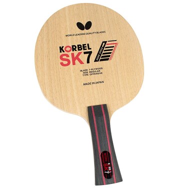 Butterfly Korbel SK7 Table Tennis Blade - 7-ply All-Wood Blade - Professional Butterfly Table Tennis Blade - Available in AN, FL, and ST Shakehand Handle Styles - Made in Japan