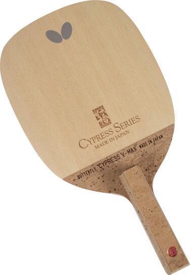 Butterfly Cypress V-Max S Table Tennis Blade - 1-ply Kiso Hinoki Blade - Japanese Style Penhold Blade - Professional Table Tennis Blade - Made in Japan
