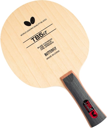 Butterfly TB5 Alpha FL Blade - 5-Ply All-Wood Blade - Professional Table Tennis Blade - Available in FL shakehand Handle Style - for Beginner to Intermediate Level