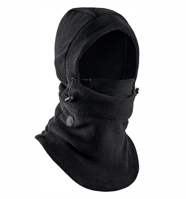 Tough Headwear Balaclava Ski Mask for Men and Women - Heavyweight Fleece Winter Shiesty Cover - Extreme Cold Weather Full Face Masks - Skiing &amp; Snowboarding Snow Gear - Black
